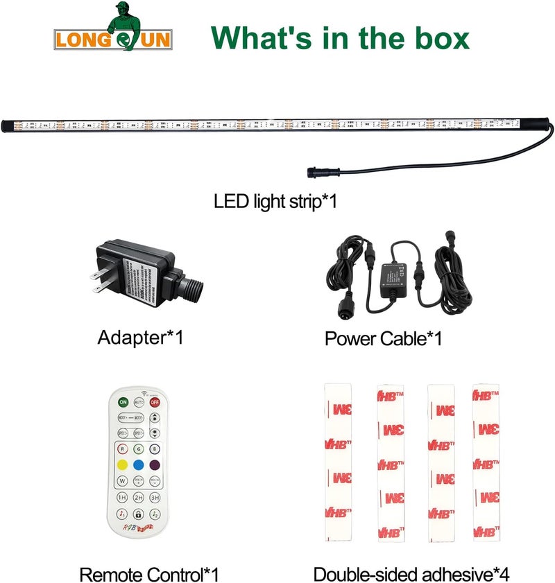 Longrun LED Strip Color Changing Garden Show Lights for Pond Spillway Waterfall, APP Control Waterproof Lighting Bar for Home Decoration Pool Fountain Landscape Lighting, Aquarium-30.5" - Image 2